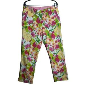 Lilly Pulitzer Mitzie Pants floral patch Size 8
